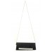 Evening Bags Wholesale - Black Pleated Satin w/ Mesh Metal Bar Accent Evening Bag